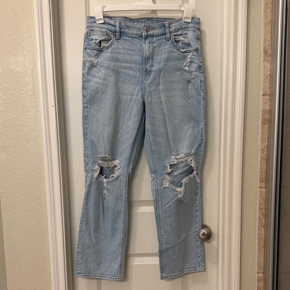 American Eagle Super High Rise Ankle Straight Stretch Jeans